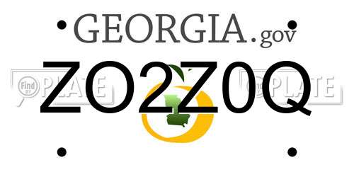 ZO2Z0Q Georgia License Plate