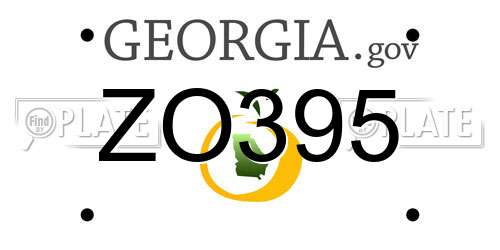 ZO395 Georgia License Plate