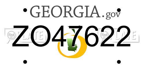 ZO47622 Georgia License Plate