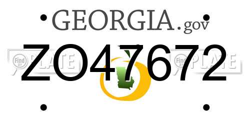 ZO47672 Georgia License Plate