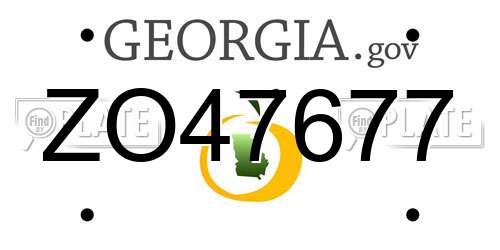 ZO47677 Georgia License Plate