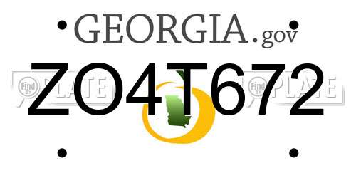 ZO4T672 Georgia License Plate