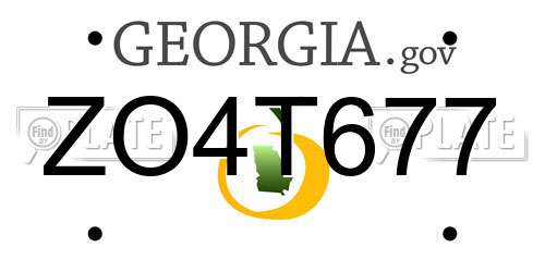 ZO4T677 Georgia License Plate