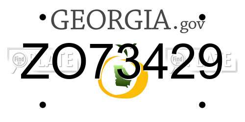 ZO73429 Georgia License Plate