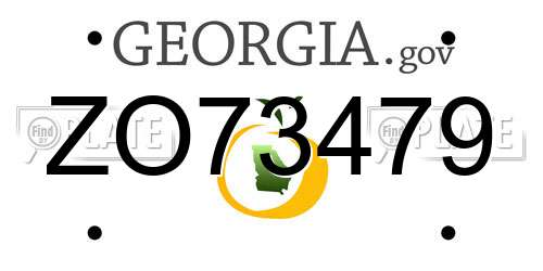 ZO73479 Georgia License Plate