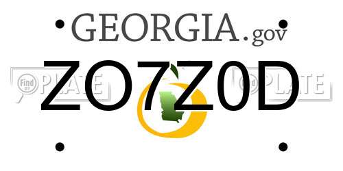 ZO7Z0D Georgia License Plate