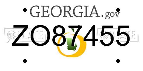 ZO87455 Georgia License Plate