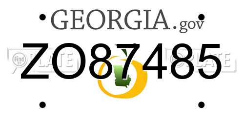 ZO87485 Georgia License Plate