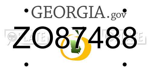 ZO87488 Georgia License Plate