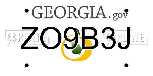 ZO9B3J Georgia License Plate