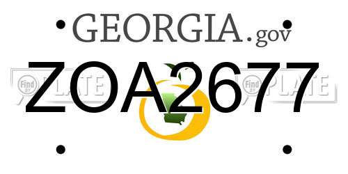ZOA2677 Georgia License Plate