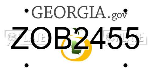 ZOB2455 Georgia License Plate
