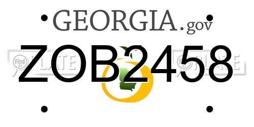 ZOB2458 Georgia License Plate