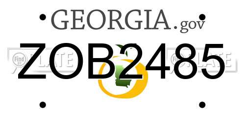 ZOB2485 Georgia License Plate