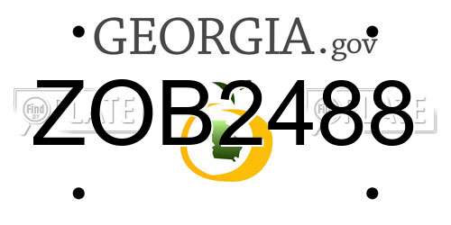 ZOB2488 Georgia License Plate
