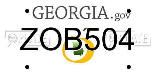 ZOB504 Georgia License Plate