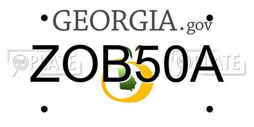 ZOB50A Georgia License Plate