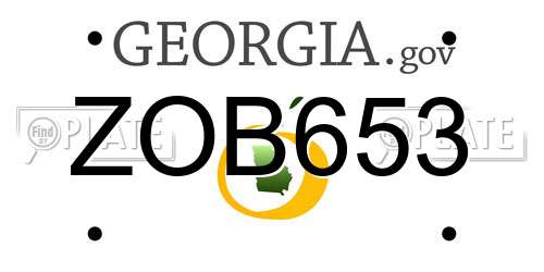 ZOB653 Georgia License Plate