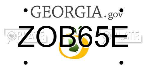 ZOB65E Georgia License Plate