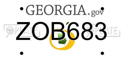 ZOB683 Georgia License Plate