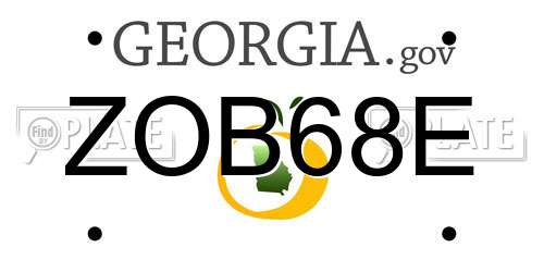 ZOB68E Georgia License Plate