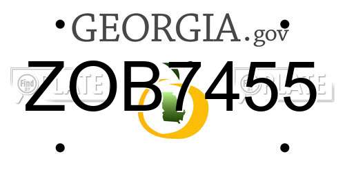ZOB7455 Georgia License Plate