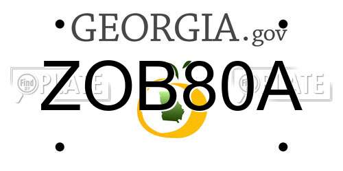 ZOB80A Georgia License Plate
