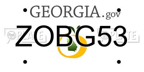 ZOBG53 Georgia License Plate