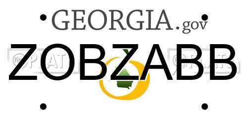 ZOBZABB Georgia License Plate
