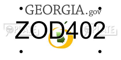 ZOD402 Georgia License Plate