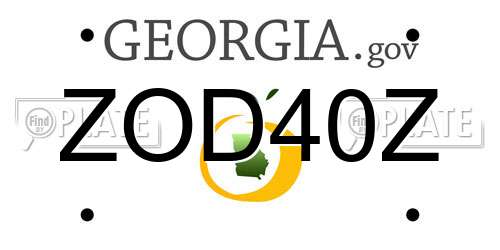 ZOD40Z Georgia License Plate