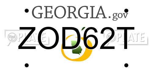ZOD62T Georgia License Plate