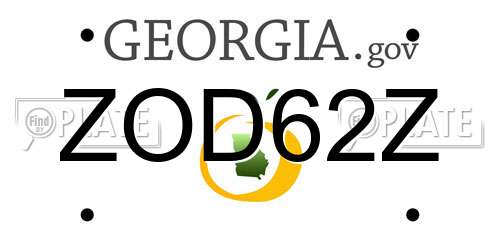 ZOD62Z Georgia License Plate