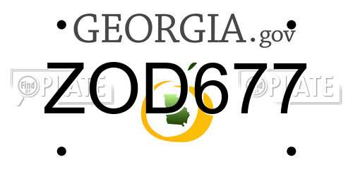 ZOD677 Georgia License Plate