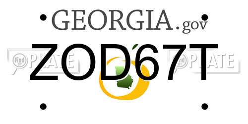 ZOD67T Georgia License Plate