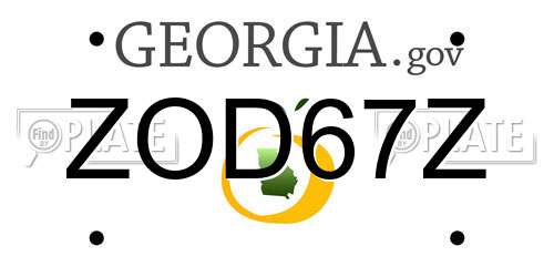 ZOD67Z Georgia License Plate