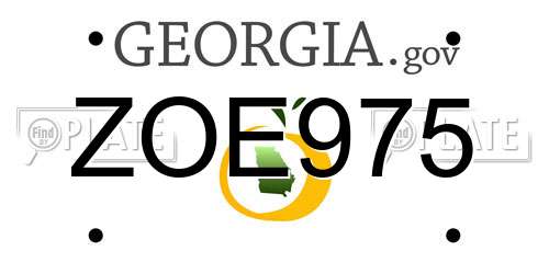 ZOE975 Georgia License Plate