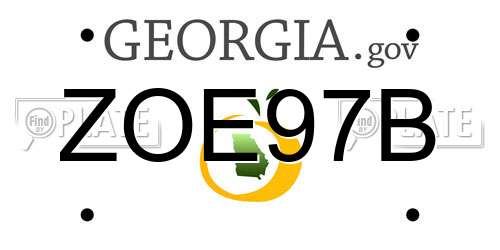 ZOE97B Georgia License Plate