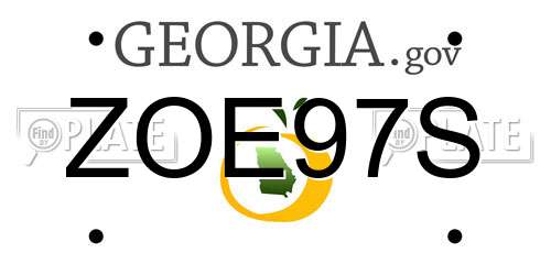 ZOE97S Georgia License Plate