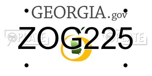 ZOG225 Georgia License Plate