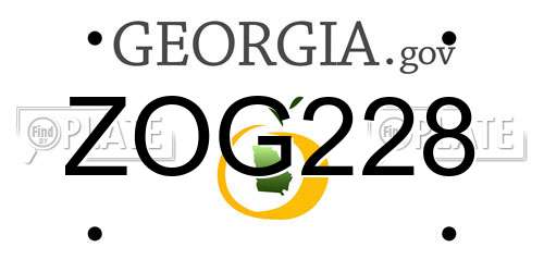 ZOG228 Georgia License Plate