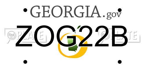 ZOG22B Georgia License Plate