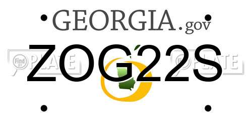 ZOG22S Georgia License Plate