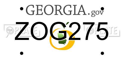 ZOG275 Georgia License Plate