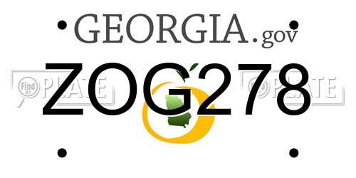ZOG278 Georgia License Plate