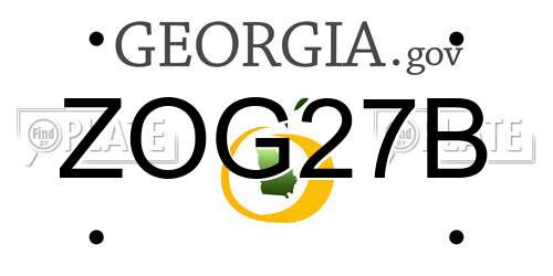 ZOG27B Georgia License Plate