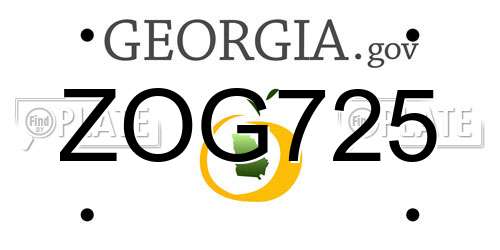 ZOG725 Georgia License Plate
