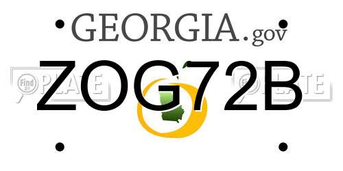 ZOG72B Georgia License Plate