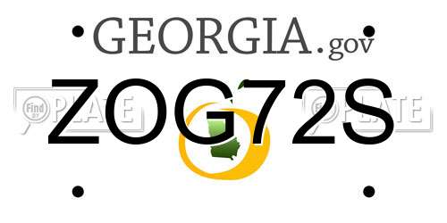 ZOG72S Georgia License Plate