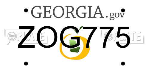 ZOG775 Georgia License Plate